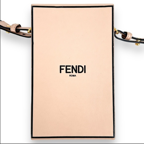 FENDI Pink Vertical Crossbody Logo Box Bag - Picture 4 of 14